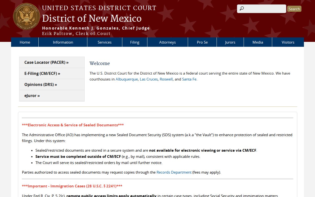 U.S. District Court in the New Mexico federal court system